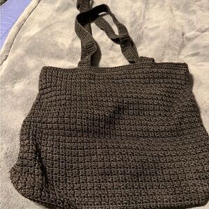 SAK Black Crochet Tote Bag